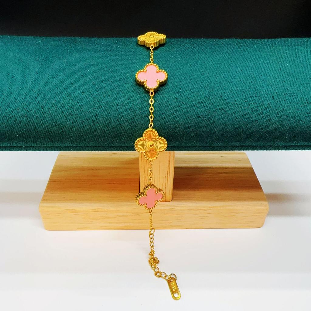 Titanium Steel Five Flowers Four-Leaf Clover Bracelet Women Do Not Lose Color 18K Light Luxury Jewelry