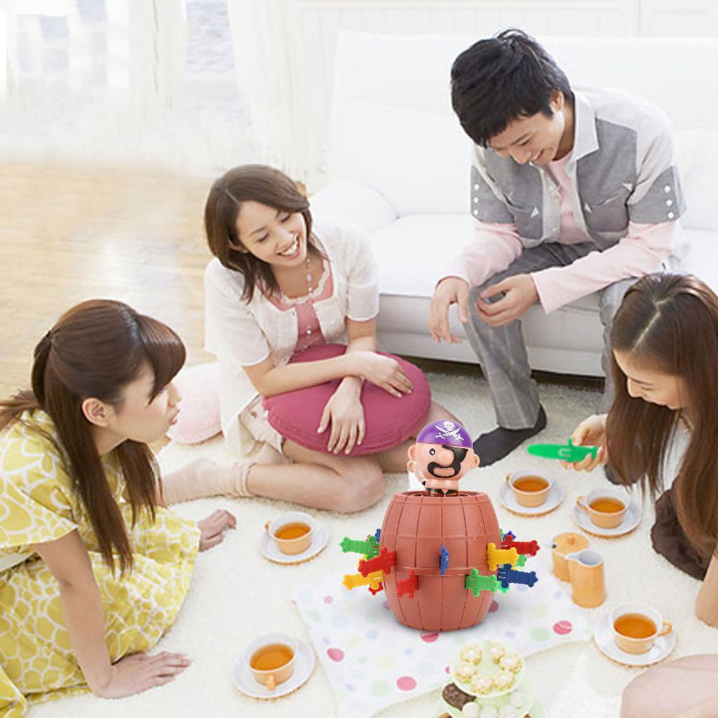 Funny Jumping Pirate Barrel Game Toy Tricky Toy Adult Kids Party Game