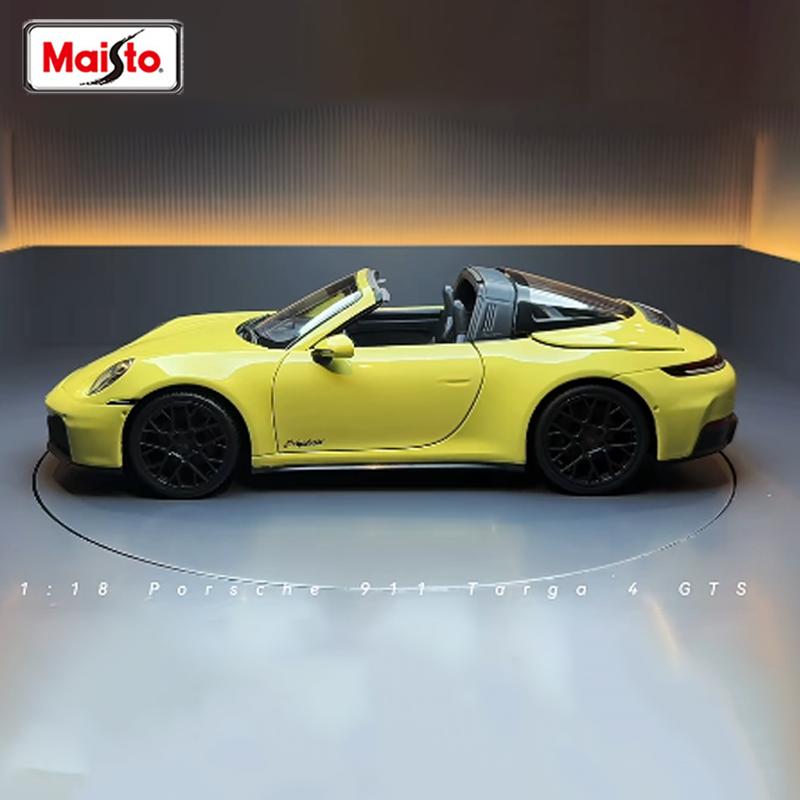 В наличии Maisto 1:18 Porsche 911 Targa 4 Gts (992.2) Сплав Миниатюрная Литая Под Давлением Полностью Открывающаяся Модель Кастомные Игрушки Подарки