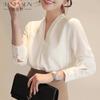 Women's Fashion Autumn Long Sleeved Shirt  Loose Office Lady Base Chiffon Shirts Female Casual Tops Blouse