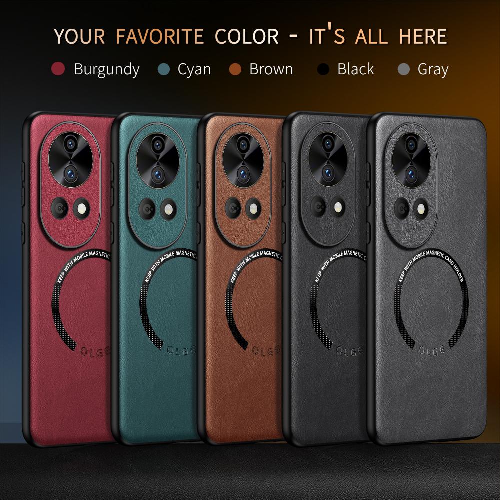 Роскошный кожаный магнитный чехол Magsafe для Huawei Nova 12 11 10 Pro Автомобильный чехол Силиконовый противоударный чехол с полной защитой