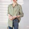 Женские блузки, рубашки, весна 2025, женская блузка с длинным рукавом, рубашка с отложным воротником, полосатая блузка, рубашка, женские топы J857