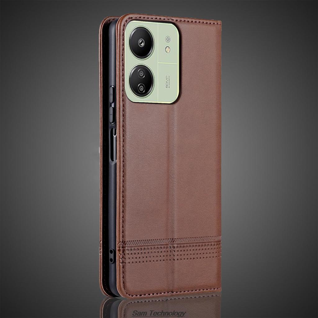 Роскошный магнитный адсорбционный кожаный чехол для Xiaomi POCOPHONE POCO C65 Flip Cover Protective Case Capa Fundas Coque