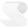 S-Shaped Hooks, Set of 9, White, Rust-Proof, Anti-Slip, S-Shaped, S-Hooks, Stable, Quiet, Universal for Bathrooms, Kitchens, Lavatory, and E