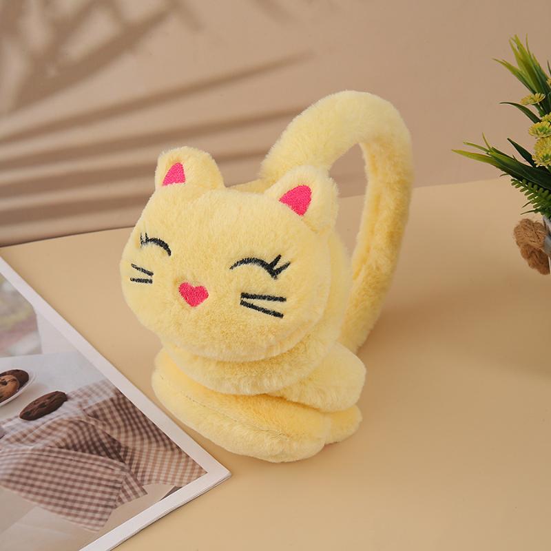 Корейская версия осенне-зимних плюшевых теплых наушников, плюшевые милые мультяшные наушники-кошки защищают уши от холода