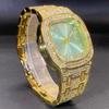 Luxury Diamond Watch for Men Hip Hop Style Bling Iced Out Wristwatch Fashion Square Steel Waterproof Clock