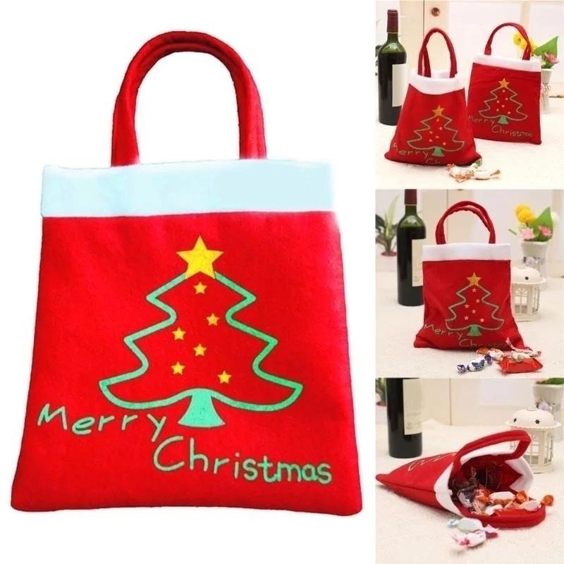 Креативный забавный красный мешок для конфет Merry Christmas, мешочек, мини-сумочка, рождественское украшение для домашней вечеринки, Новый год, подарок для детей