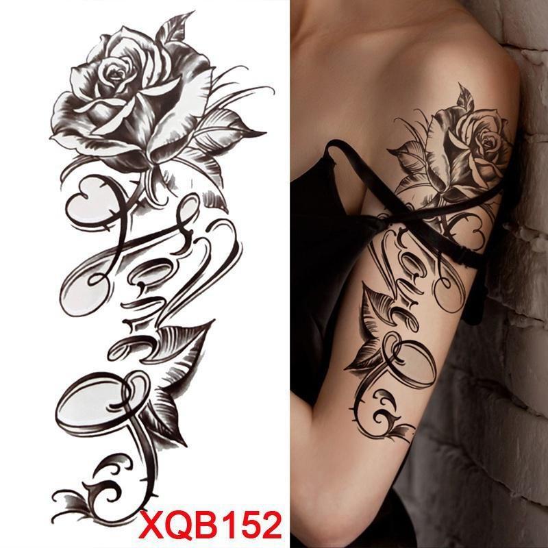 1 шт. татуировка наклейка водонепроницаемая временная татуировка дамы пион Дейзи олень луна цветок татуировка черный череп татуировка боди-арт нога татуировка всего тела наклейка