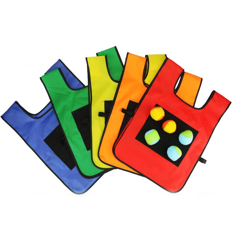 Children Sports Toys Sticky Ball Vests with Soft Balls Colorful Parent Child Exercise Outdoor Activity Game Dodgeball TMZ