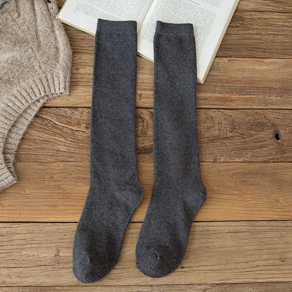 Elastic Sexy For Girl Student Solid color Cotton Hosiery Women Stockings Knee High Socks Calf Sock