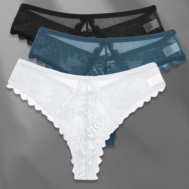 3 шт./компл. женские сетчатые кружевные трусики сексуальные S-XL перспективные стринги для девочек мягкое нижнее белье трусики нижнее белье Femme Intimates