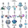 Серия Мир Океана Оригинальные Шармы Медь Морская Черепаха Осьминог Дельфин Морской Конёк Бусины Подходит для Браслета DIY Ювелирные Изделия Подарок