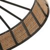 Industrial Pendant Light, Vintage Black Metal Lamp with Manila Rope, Rustic Wall Sconce for Bathroom Hallway Living Room