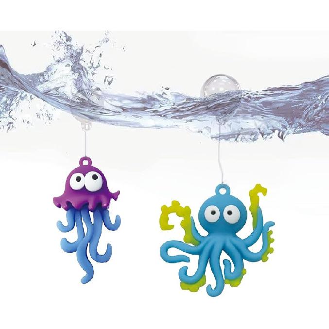 Aquarium Ornament, 2 Pcs Fish Tank Decorations Floating Decor Octopus with Floating Device,Cute Fish Tank Accessories for All Kinds of Simulated