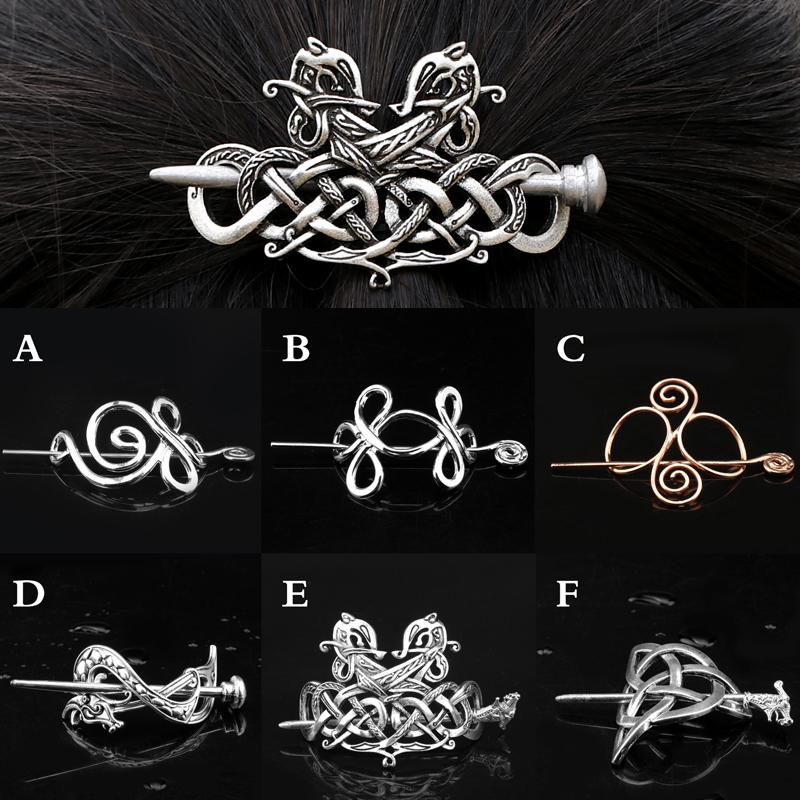 Винтажные аксессуары, заколки для волос, заколка для волос, руны викингов, драконы, металлическая палочка, слайд, кельтский узел, подарки