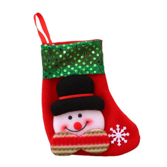 Mini Christmas Stockings 6 Inch Small Christmas Stockings with Glitter Sequin Cuff 3D Snowman Bear Santa Claus Reindeer Hanging Socks