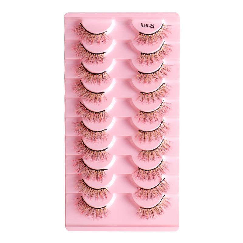 Волосы европейской и американской норки, 10 пар, накладные ресницы на половину глаза, привитые ресницы, вьющиеся ресницы