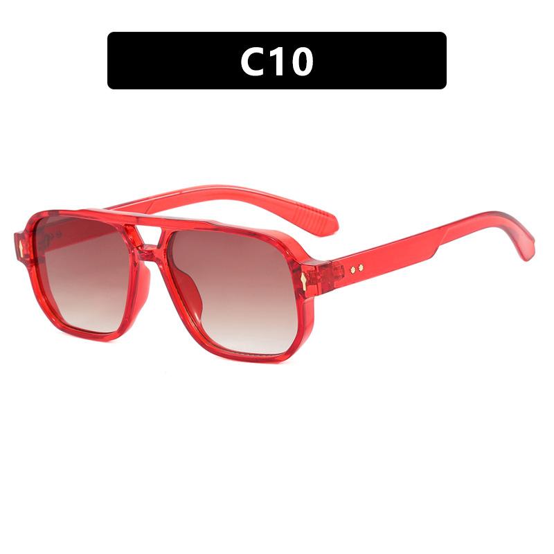 Brand Designer Luxury Big Frame Square Sunglasses Women For Men Vintage Punk Sun Glasses Rivet Popular Outdoor Shades Uv400