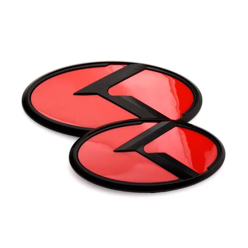 AABIZ1 2pcs x 3D ABS K Logo Front Grill Emblem Rear Trunk Badge Car Sticker Decal for Kia K5 2011-2013 Optima Forte 2009-2014