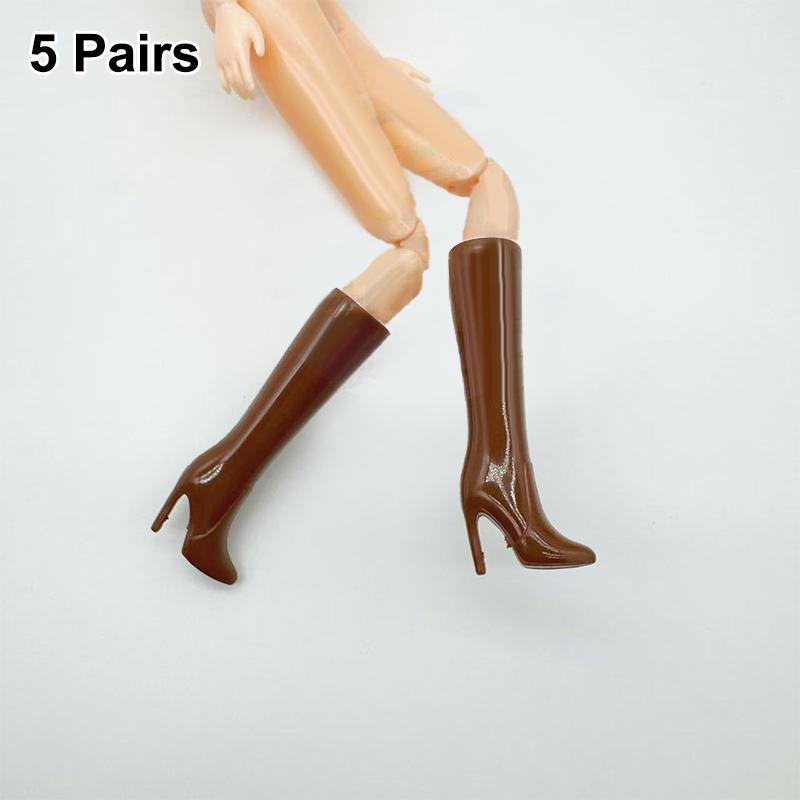 Pointed High Heels for Dolls 5 Pairs Toy Boots Princess Dress Up and Playhouse Fun