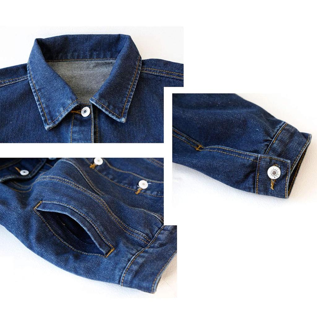 Из Денима Стильный Повседневный Удлиненный Деним Л (Сонг Сонг) Женская куртка, Верхняя одежда, Топ, Скрывающая недостатки фигуры, Стройнящая, Повседневная, Для взрослых, Для поездок, В школу,