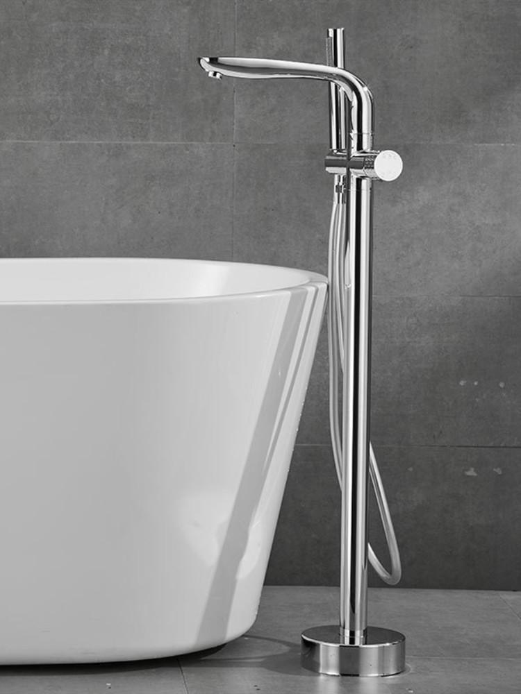 Tuqiu смеситель для ванны, набор для напольной ванны, смеситель для ванны с поворотом на 360 градусов и душевой лейкой, смеситель для ванны, душ, полностью из латуни