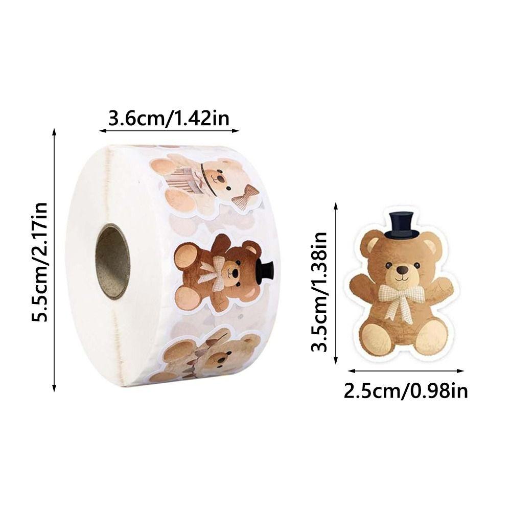 500 шт. аксессуаров для рукоделия, милые наклейки с медведями, разноцветные наклейки каваи с медведями, забавные наклейки для скрапбукинга