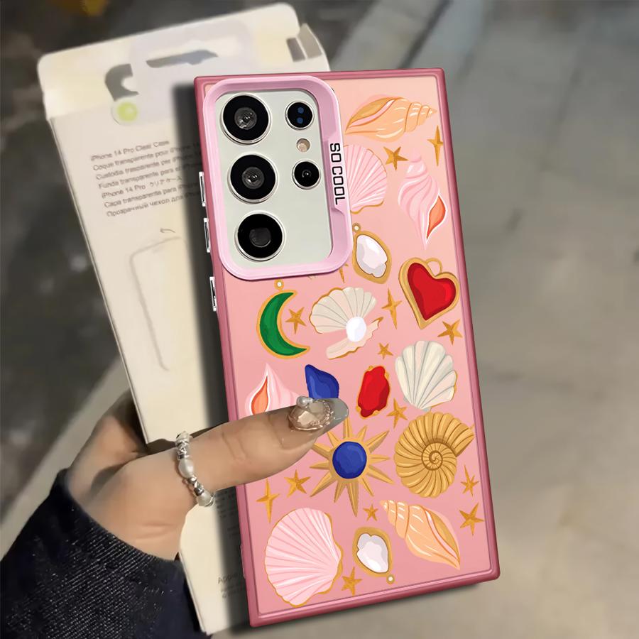 Чехол-накладка с рисунком ракушки для Samsung Galaxy S25 Note 20 Ultra S23 Ultra S20 Plus S21 S23 S22 S24 FE S25Edge