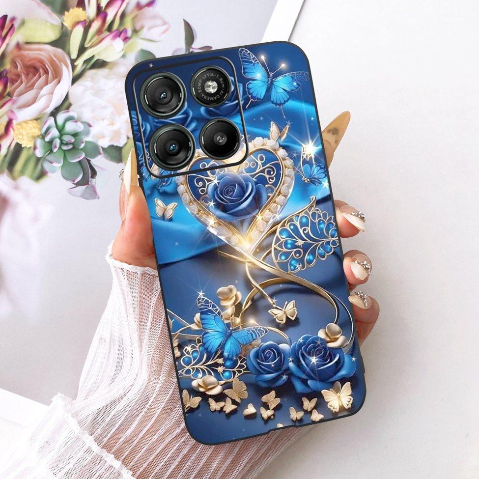Black Case For Motorola Moto G77 Cover XT2621-4 Fashion Butterfly Cute Luxury Painted Silicone Casing For Moto G77 Motorola G77