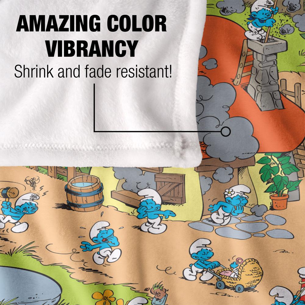 The Smurfs Silky Village Supersoft Blanket