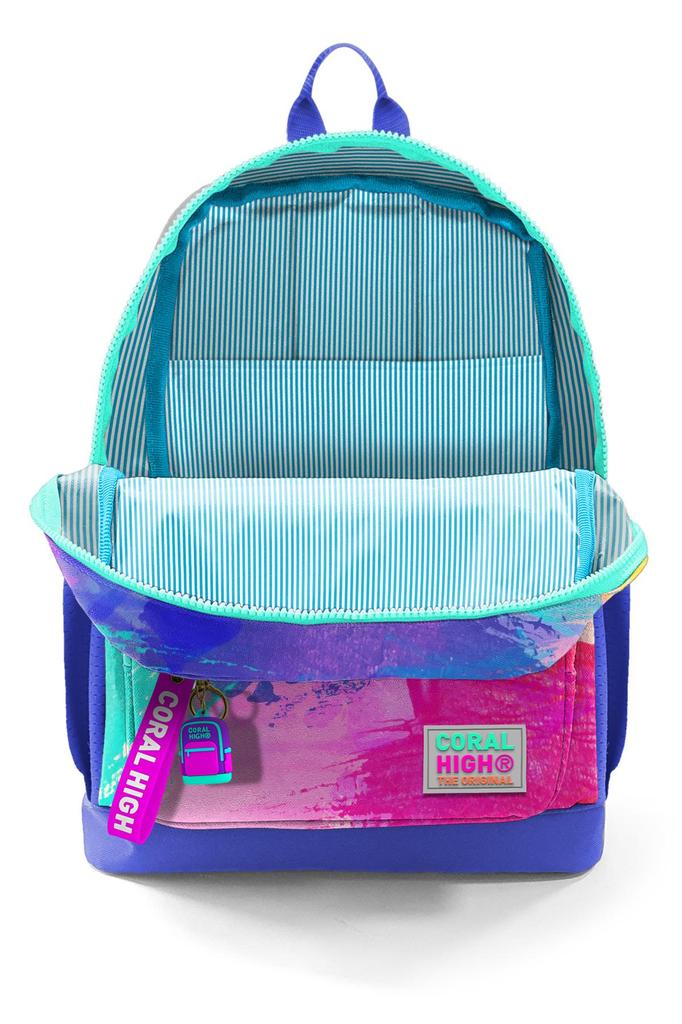 Школьный рюкзак с четырьмя отделениями Coral High Kids, красочный с рисунком аэрографа, 23738
