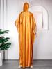 Plus Size Women's Muslim Robe with Headscarf - Middle East & Africa Style, Hot Drill Design.