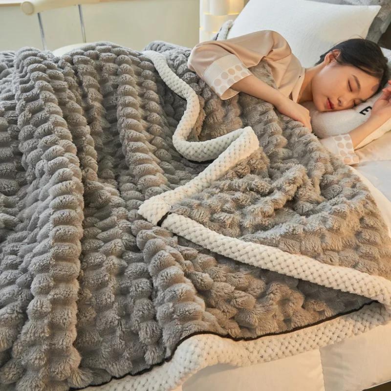 Coral velvet blanket sofa air conditioning blanket single small blanket Farley
