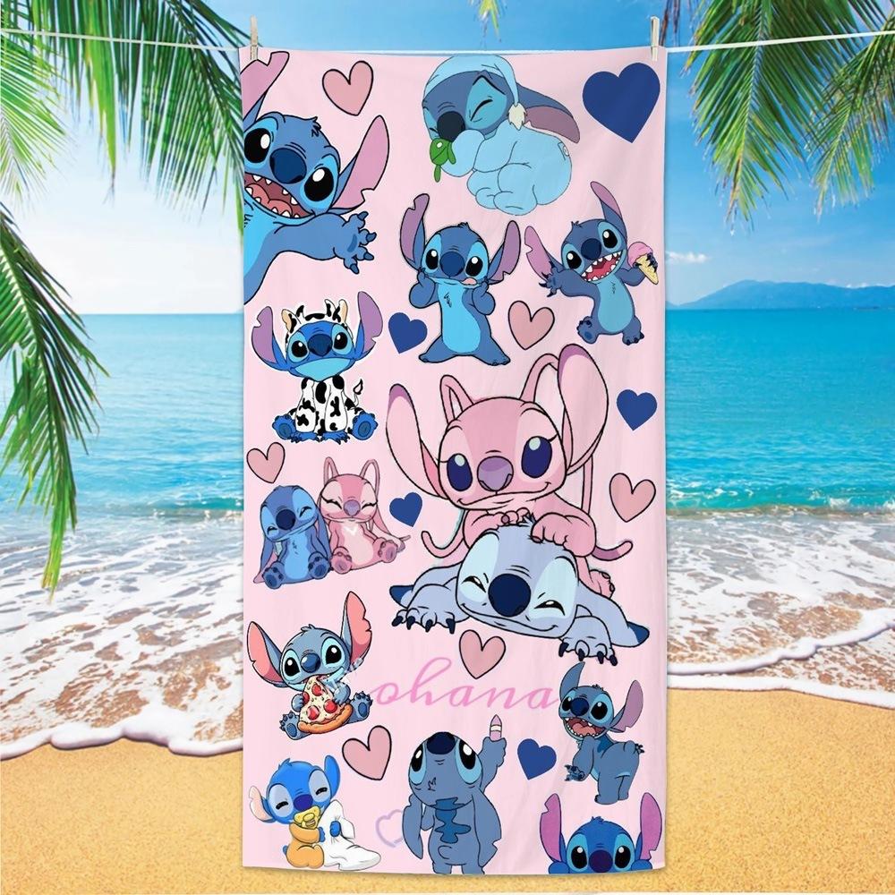 Western Anime Pattern Soft Thick Microfiber Large Towel For Children Beach Swimming