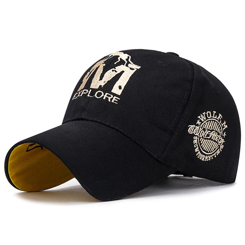 WOLF M Letter Baseball Cap for Men Women Streetwear Dad Hat Summer Sun Visor Trucker Cap