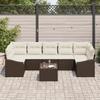 VidaXL Ensemble de canapés de jardin 8 pièces avec coussins en poly rotin marron 3346638