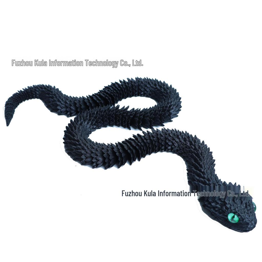 Подвижная фигурка змеи гадюки, напечатанная на 3D-принтере - Креативное имитированное декоративное изделие ручной работы