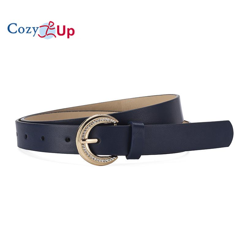 Rhinestone Inlaid Gold Buckle Elegant Decoration Ladies Belt All-match Down Jacket Jeans Belt