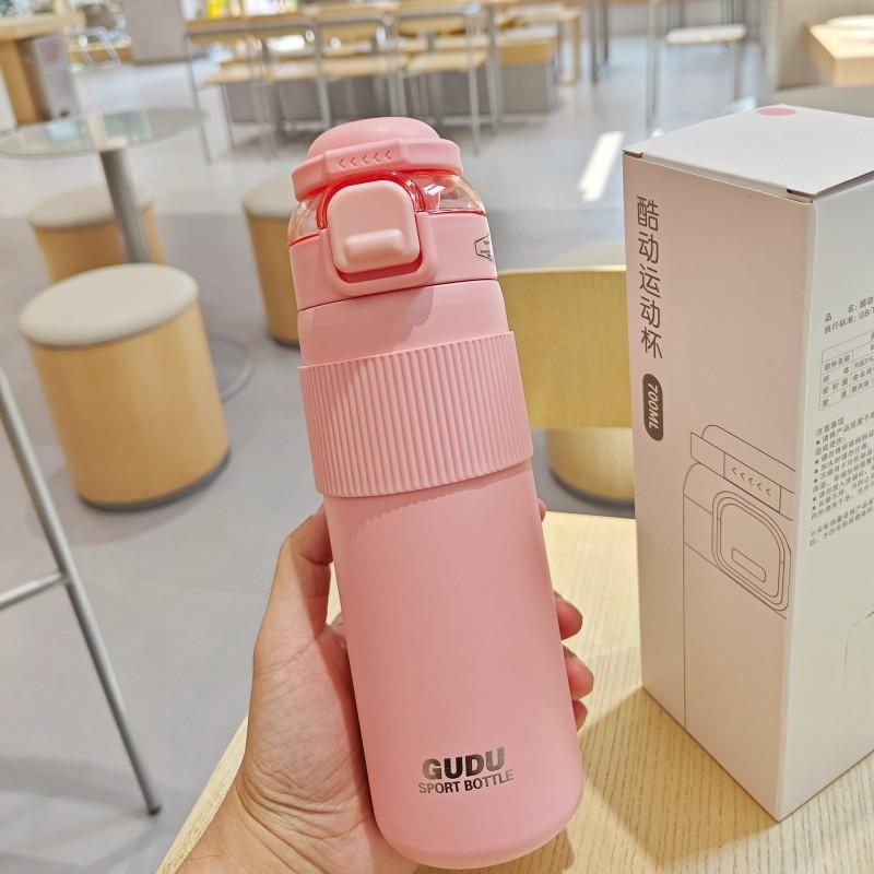 Couple Vacuum Insulated Water Bottle 700ml - Sports Outdoor Dual Drink Cup