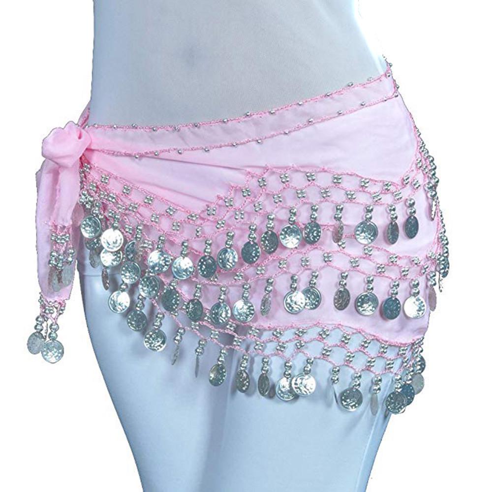 Модный хип-шарф для танца живота с поясом и поясом, юбка с поясом в этническом стиле 128 монет