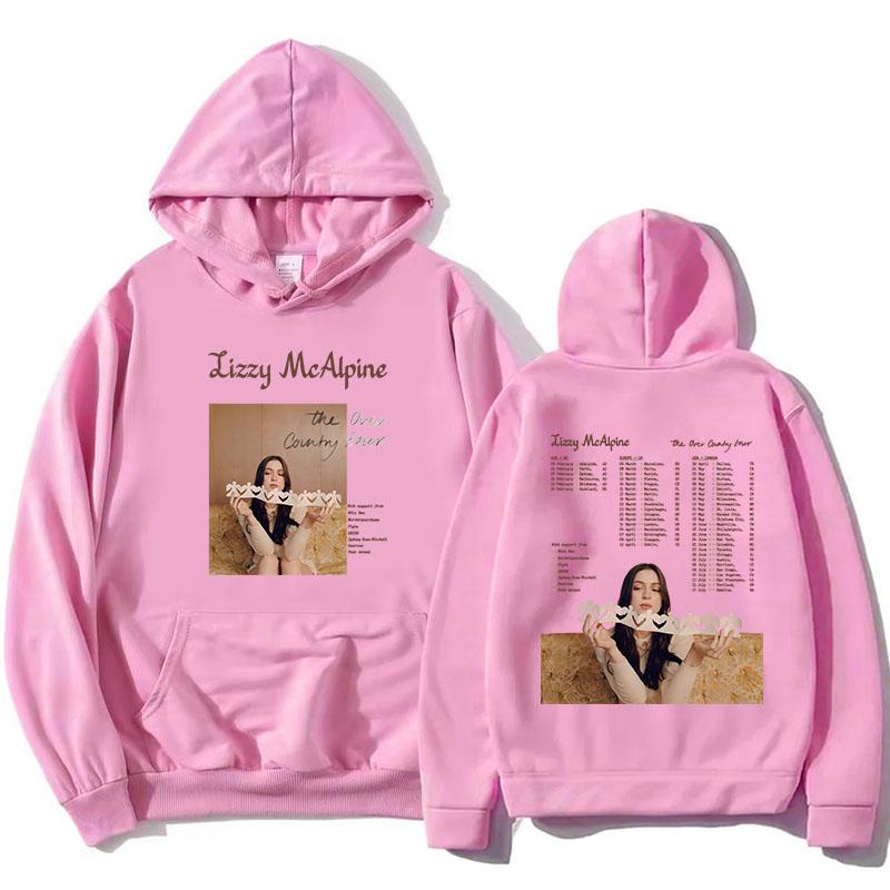 Худи Over Country Tour Lizzy MCalpine Повседневная одежда для женщин и мужчин Свитшот с капюшоном с длинным рукавом Модный свитшот с графическим принтом