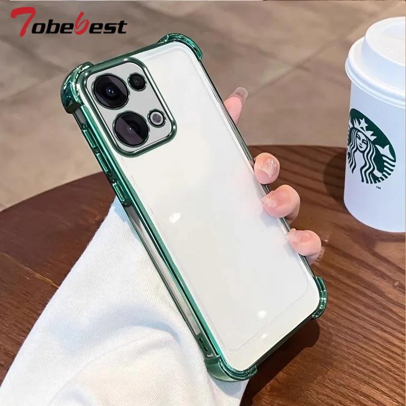 Clear Transparent Shockproof Plating Silicone Case For OPPO Reno 13 Pro 13F 5G Soft Back Cover