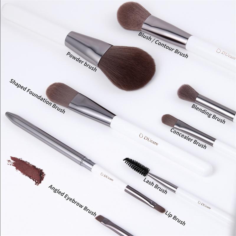 DUcare 8 шт., набор кистей для макияжа, румяна, тени для век, консилер, косметика для губ, макияж для начинающих, пудра, тональный крем, косметические инструменты с держателем