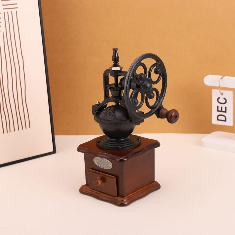 Manual Coffee Grinder Vintage Style Ceramic Burr Mill Home Barista Hand Crank Bean