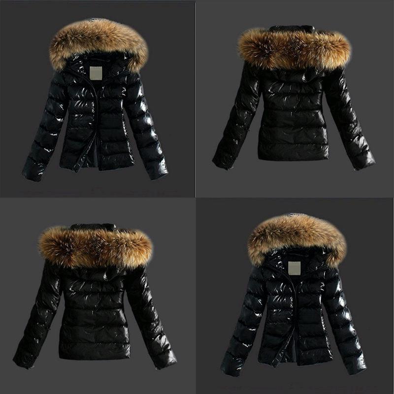 Autumn Winter Woman Fur Collar Hooded Jacket Coat Fashion PU Leather Zipper Coat
