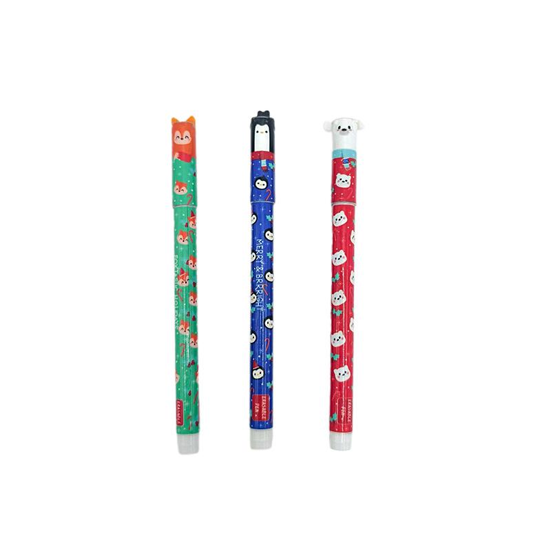 Christmas Erasable Gel Pen Set 0.5mm Retractable Pens Cute Xmas Gift for Students Office Writing Journaling