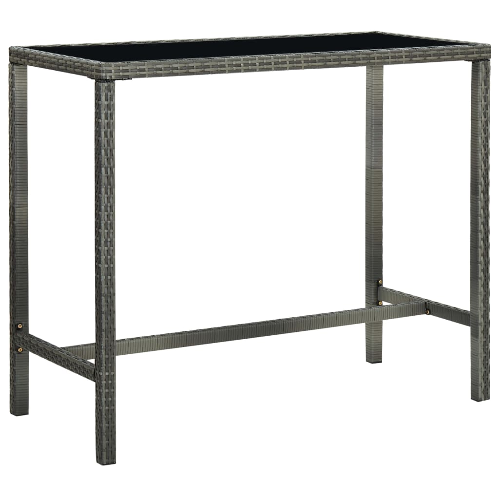 5 Piece Garden Bar Set Poly Rattan Gray