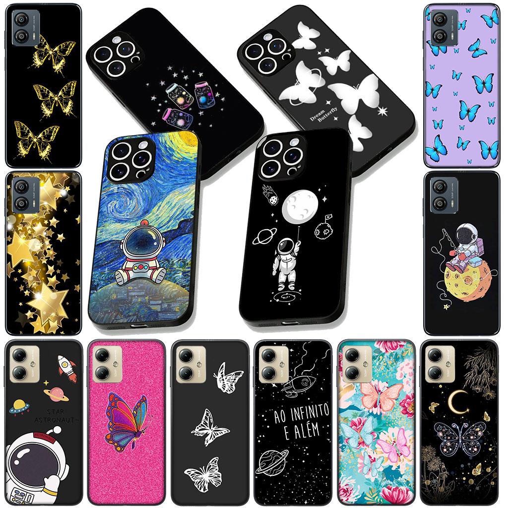 Cover for Motorola Moto E13 E20 E32 E22 G22 G23 G32 G60 G72 G7 G8 G82 G9 Plus Power Case Moon Stars Butterfly Sky Astronaut