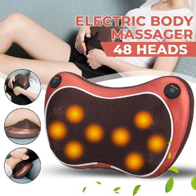 Массажная подушка для релаксации Вибратор 25 Вт Электрическая для плеч и спины С подогревом Разминающая Инфракрасная терапия для автомобиля Дома шиацу Шея