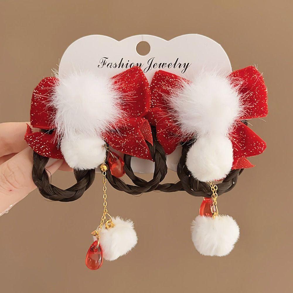 Tassels Children Bow Wig Hairpin Flower Ancient Style Hairpin Chinese New Year Headwear Girls
